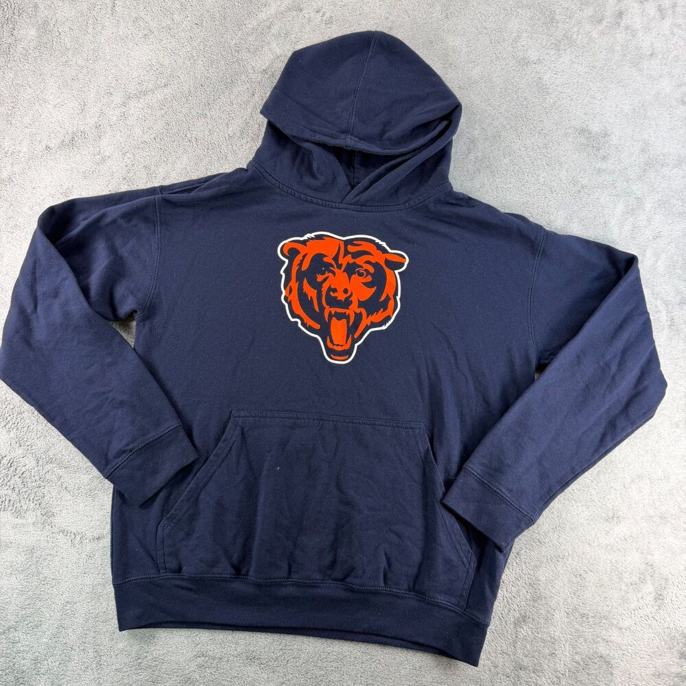 Chicago Bears Hoodie Youth XL Outer Stuff Navy NFL Bear Logo Pullover Sweatshirt